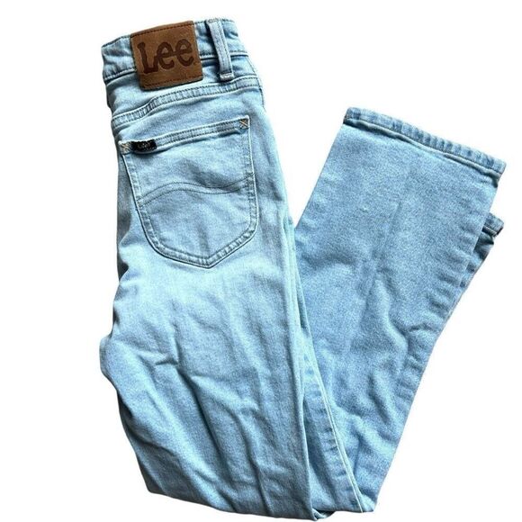 Womens Lee Jean Distessed High Rise Light Rinse Cropped Straight Leg Jeans - 26 - Picture 5 of 5